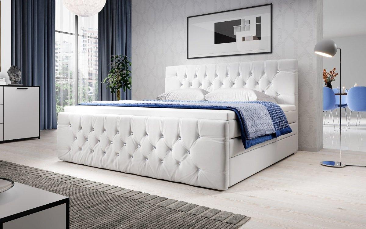 Luxuriöses Boxspringbett Nobile mit Strass, Stauraum und Optimalem Schlafkomfort