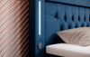 Luxus Boxspringbett Paradise: LED, USB, Samt-Designbett mit Füßen für Komfort