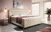Luxus Boxspringbett Paradise: LED, USB, Samt-Designbett mit Füßen für Komfort