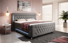 Luxus Boxspringbett Paradise: LED, USB, Samt-Designbett mit Füßen für Komfort