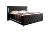 Luxus Boxspringbett Paradise: LED, USB, Samt-Designbett mit Füßen für Komfort