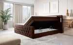 Lade das Bild in den Galerie-Viewer, Luxuriöses Boxspringbett Queen mit integrierter LED-Beleuchtung, USB-Anschluss und praktischem Stauraum
