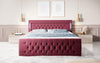 Luxuriöses Boxspringbett Queen mit integrierter LED-Beleuchtung, USB-Anschluss und praktischem Stauraum