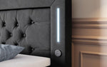 Lade das Bild in den Galerie-Viewer, Luxuriöses Boxspringbett Queen mit integrierter LED-Beleuchtung, USB-Anschluss und praktischem Stauraum
