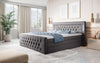 Luxuriöses Boxspringbett Queen mit integrierter LED-Beleuchtung, USB-Anschluss und praktischem Stauraum