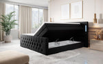 Lade das Bild in den Galerie-Viewer, Luxuriöses Boxspringbett Queen mit integrierter LED-Beleuchtung, USB-Anschluss und praktischem Stauraum
