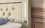 Lade das Bild in den Galerie-Viewer, Luxuriöses Boxspringbett Queen mit integrierter LED-Beleuchtung, USB-Anschluss und praktischem Stauraum
