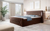 Luxuriöses Boxspringbett Queen mit integrierter LED-Beleuchtung, USB-Anschluss und praktischem Stauraum