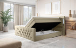 Lade das Bild in den Galerie-Viewer, Luxuriöses Boxspringbett Queen mit integrierter LED-Beleuchtung, USB-Anschluss und praktischem Stauraum
