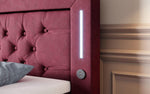 Lade das Bild in den Galerie-Viewer, Luxuriöses Boxspringbett Queen mit integrierter LED-Beleuchtung, USB-Anschluss und praktischem Stauraum
