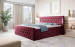 Lade das Bild in den Galerie-Viewer, Luxuriöses Boxspringbett Queen mit integrierter LED-Beleuchtung, USB-Anschluss und praktischem Stauraum
