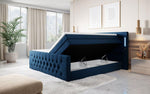 Lade das Bild in den Galerie-Viewer, Luxuriöses Boxspringbett Queen mit integrierter LED-Beleuchtung, USB-Anschluss und praktischem Stauraum
