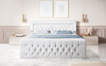 Lade das Bild in den Galerie-Viewer, Luxuriöses Boxspringbett Queen mit integrierter LED-Beleuchtung, USB-Anschluss und praktischem Stauraum
