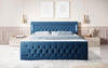 Luxuriöses Boxspringbett Queen mit integrierter LED-Beleuchtung, USB-Anschluss und praktischem Stauraum