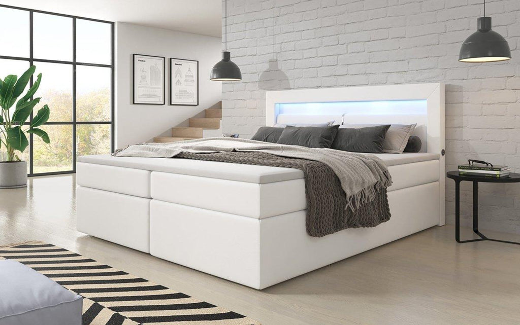 Luxuriöses Repos Boxspringbett: Modernes Schlafsystem mit LED & USB-Anschluss