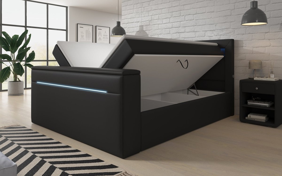 Reposito Boxspringbett: TV-Lift, USB, LED, Stauraum – Luxuriöser Schlafkomfort für Ihr Zuhause