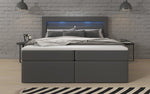 Lade das Bild in den Galerie-Viewer, Luxuriöses Rinori Boxspringbett mit LED-Beleuchtung, USB-Anschluss und praktischem Stauraum
