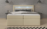 Lade das Bild in den Galerie-Viewer, Luxuriöses Rinori Boxspringbett mit LED-Beleuchtung, USB-Anschluss und praktischem Stauraum

