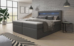 Lade das Bild in den Galerie-Viewer, Luxuriöses Rinori Boxspringbett mit LED-Beleuchtung, USB-Anschluss und praktischem Stauraum
