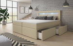 Lade das Bild in den Galerie-Viewer, Luxuriöses Rinori Boxspringbett mit LED-Beleuchtung, USB-Anschluss und praktischem Stauraum
