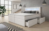 Luxuriöses Rinori Boxspringbett mit LED-Beleuchtung, USB-Anschluss und praktischem Stauraum