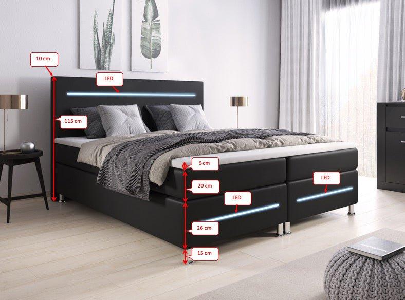 Luxuriöses Boxspringbett Sejour mit LED-Beleuchtung: Komfort und Stil für Ihr Schlafzimmer