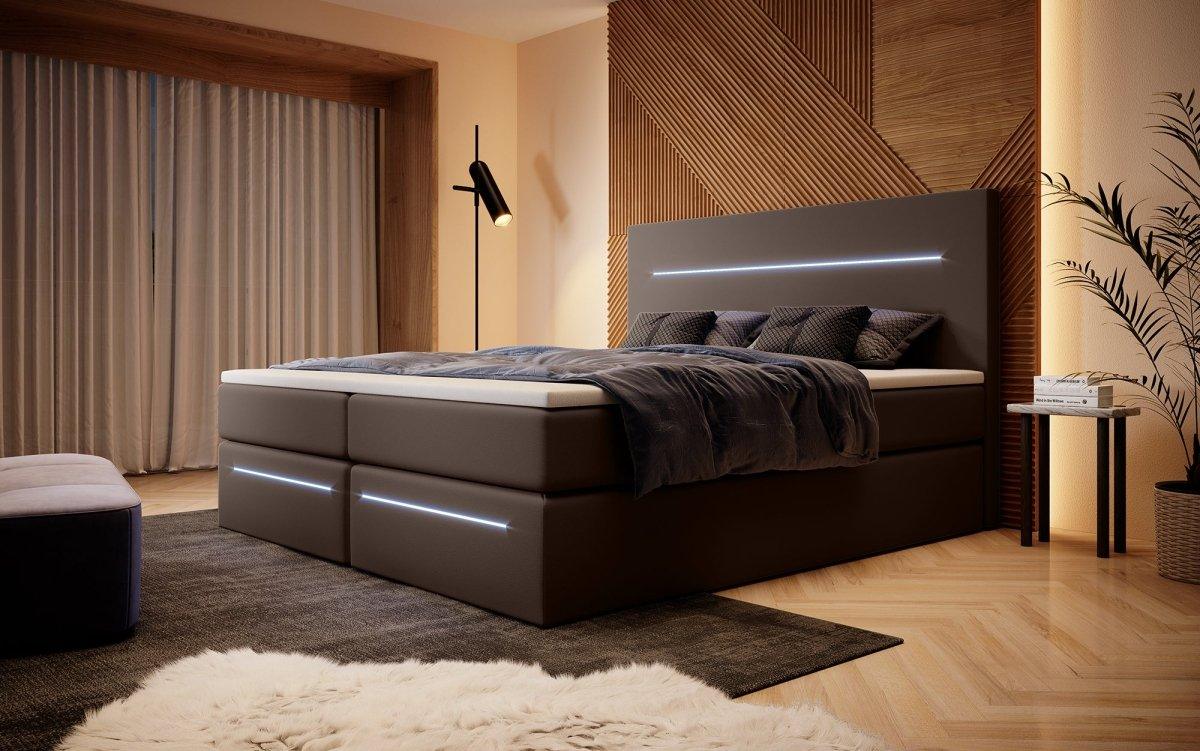 Luxuriöses Boxspringbett Sejour: Komfort mit LED-Beleuchtung und cleverem Stauraum