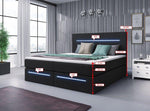 Lade das Bild in den Galerie-Viewer, Luxuriöses Boxspringbett Sejour: Komfort mit LED-Beleuchtung und cleverem Stauraum
