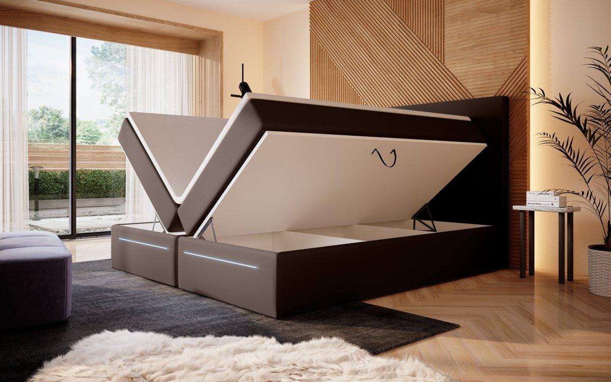 Luxuriöses Boxspringbett Sejour: Komfort mit LED-Beleuchtung und cleverem Stauraum