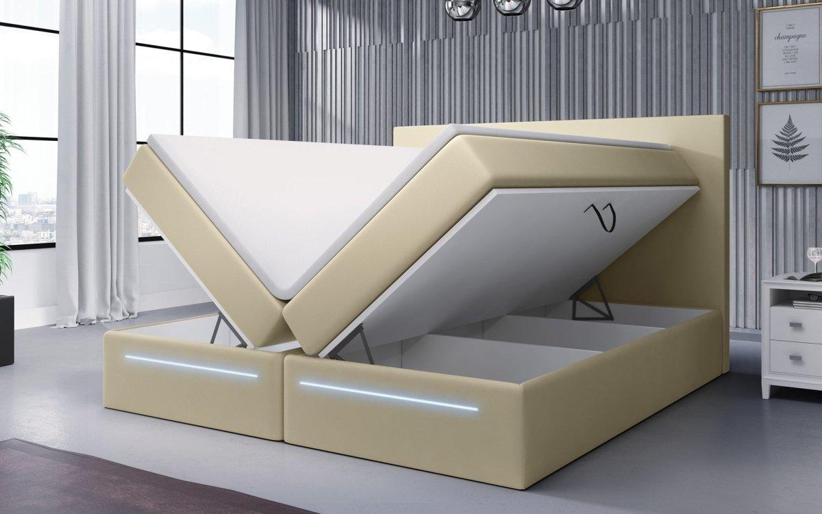 Luxuriöses Boxspringbett Sejour: Komfort mit LED-Beleuchtung und cleverem Stauraum