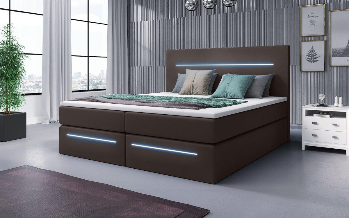 Luxuriöses Boxspringbett Sejour: Komfort mit LED-Beleuchtung und cleverem Stauraum