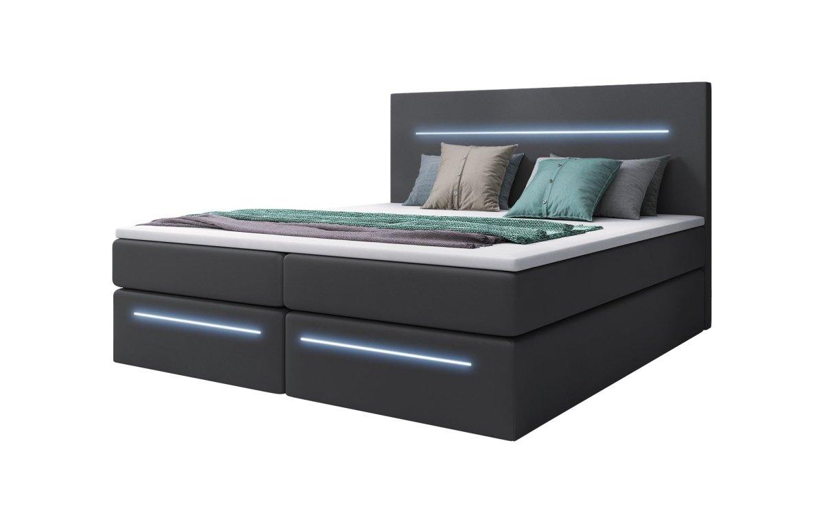 Luxuriöses Boxspringbett Sejour: Komfort mit LED-Beleuchtung und cleverem Stauraum