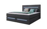 Lade das Bild in den Galerie-Viewer, Luxuriöses Boxspringbett Sejour: Komfort mit LED-Beleuchtung und cleverem Stauraum
