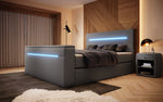 Lade das Bild in den Galerie-Viewer, Luxus Boxspringbett Sejour: TV-Lift, RGB-Beleuchtung &amp; Stauraum für modernen Schlafkomfort
