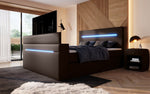 Lade das Bild in den Galerie-Viewer, Luxus Boxspringbett Sejour: TV-Lift, RGB-Beleuchtung &amp; Stauraum für modernen Schlafkomfort
