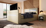 Lade das Bild in den Galerie-Viewer, Luxus Boxspringbett Sejour: TV-Lift, RGB-Beleuchtung &amp; Stauraum für modernen Schlafkomfort
