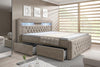 Luxuriöses Boxspringbett Sera mit LED, Praktischem Stauraum und Samtbezug