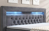 Luxuriöses Boxspringbett Sera mit LED, Praktischem Stauraum und Samtbezug