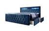 Luxuriöses Boxspringbett Sera mit LED, Praktischem Stauraum und Samtbezug