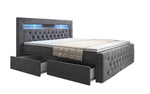 Lade das Bild in den Galerie-Viewer, Luxuriöses Boxspringbett Sera mit LED, Praktischem Stauraum und Samtbezug

