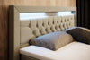 Luxuriöses Boxspringbett Sera mit LED, Praktischem Stauraum und Samtbezug