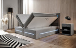 Lade das Bild in den Galerie-Viewer, Boxspringbett Sevilla: Modernes Design, LED-Beleuchtung, Integrierter Stauraum &amp; Komfort-Matratze

