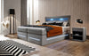 Boxspringbett Sevilla: Modernes Design, LED-Beleuchtung, Integrierter Stauraum & Komfort-Matratze