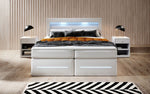 Lade das Bild in den Galerie-Viewer, Boxspringbett Sevilla: Modernes Design, LED-Beleuchtung, Integrierter Stauraum &amp; Komfort-Matratze
