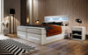 Boxspringbett Sevilla: Modernes Design, LED-Beleuchtung, Integrierter Stauraum & Komfort-Matratze