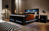 Boxspringbett Sevilla: Modernes Design, LED-Beleuchtung, Integrierter Stauraum & Komfort-Matratze