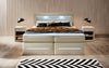 Boxspringbett Sevilla: Modernes Design, LED-Beleuchtung, Integrierter Stauraum & Komfort-Matratze