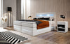 Boxspringbett Sevilla: Modernes Design, LED-Beleuchtung, Integrierter Stauraum & Komfort-Matratze