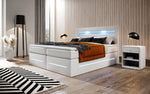 Lade das Bild in den Galerie-Viewer, Boxspringbett Sevilla: Modernes Design, LED-Beleuchtung, Integrierter Stauraum &amp; Komfort-Matratze
