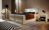 Boxspringbett Sevilla: Modernes Design, LED-Beleuchtung, Integrierter Stauraum & Komfort-Matratze